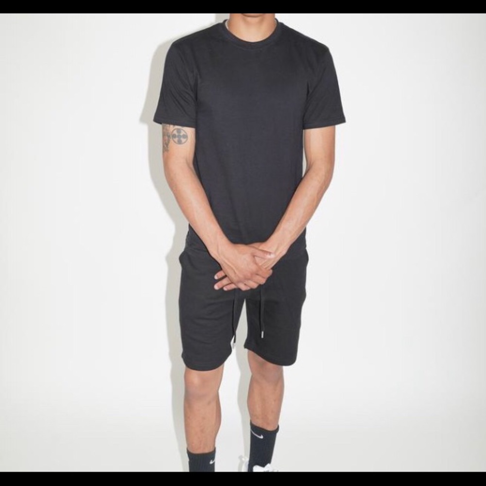 MEN Black T-Shirt and Short Set